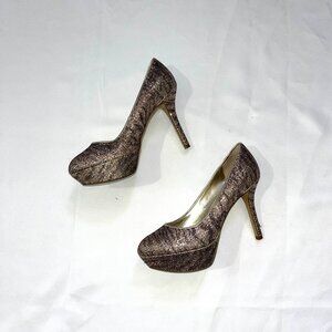Nine West Zebra Gold and Purple Sparky Heels Size 7.5